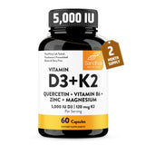 Sandhu's D3K2 Magnesio: frasco de cápsulas para apoyo de energía y salud muscular.