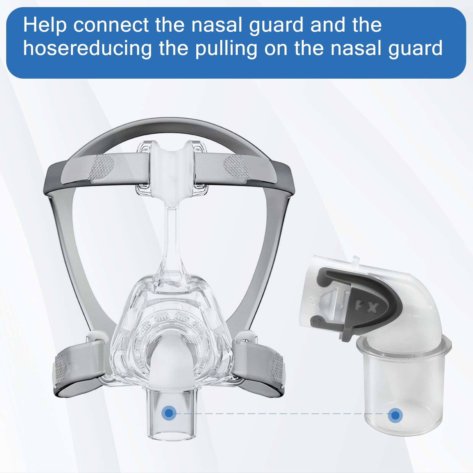 Sanforce conector manguera CPAP Mirage FX para uso diario sencillo
