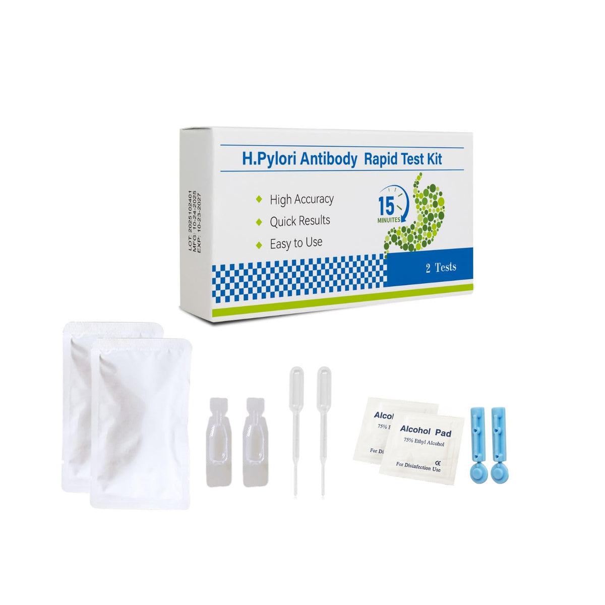 Sangahama kit de prueba H. pylori en caja, prueba rápida para casa.