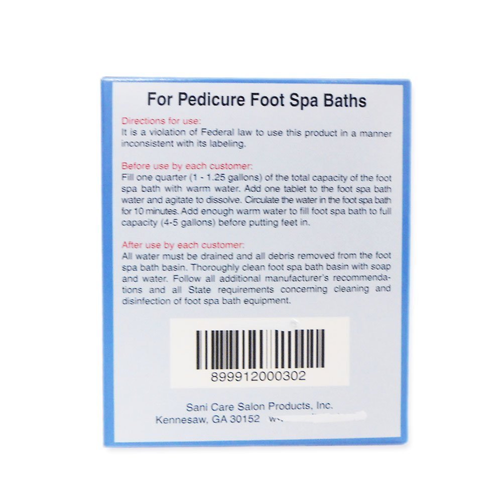 Sanicare Sani-Tablet en proceso de pedicure para mayor eficiencia