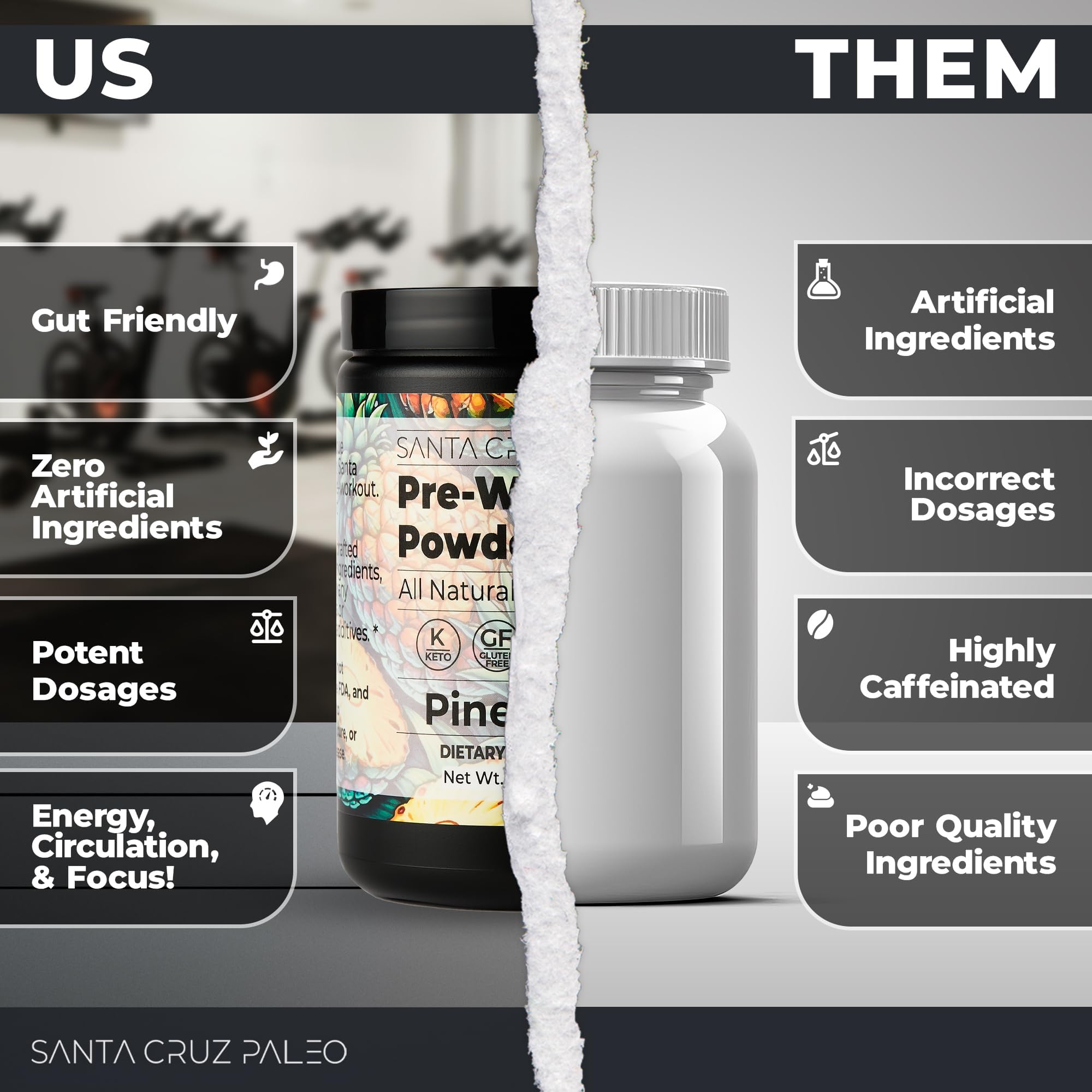 Santa Cruz Paleo electrolitos, sal marina para reposición de sales durante entrenamientos.