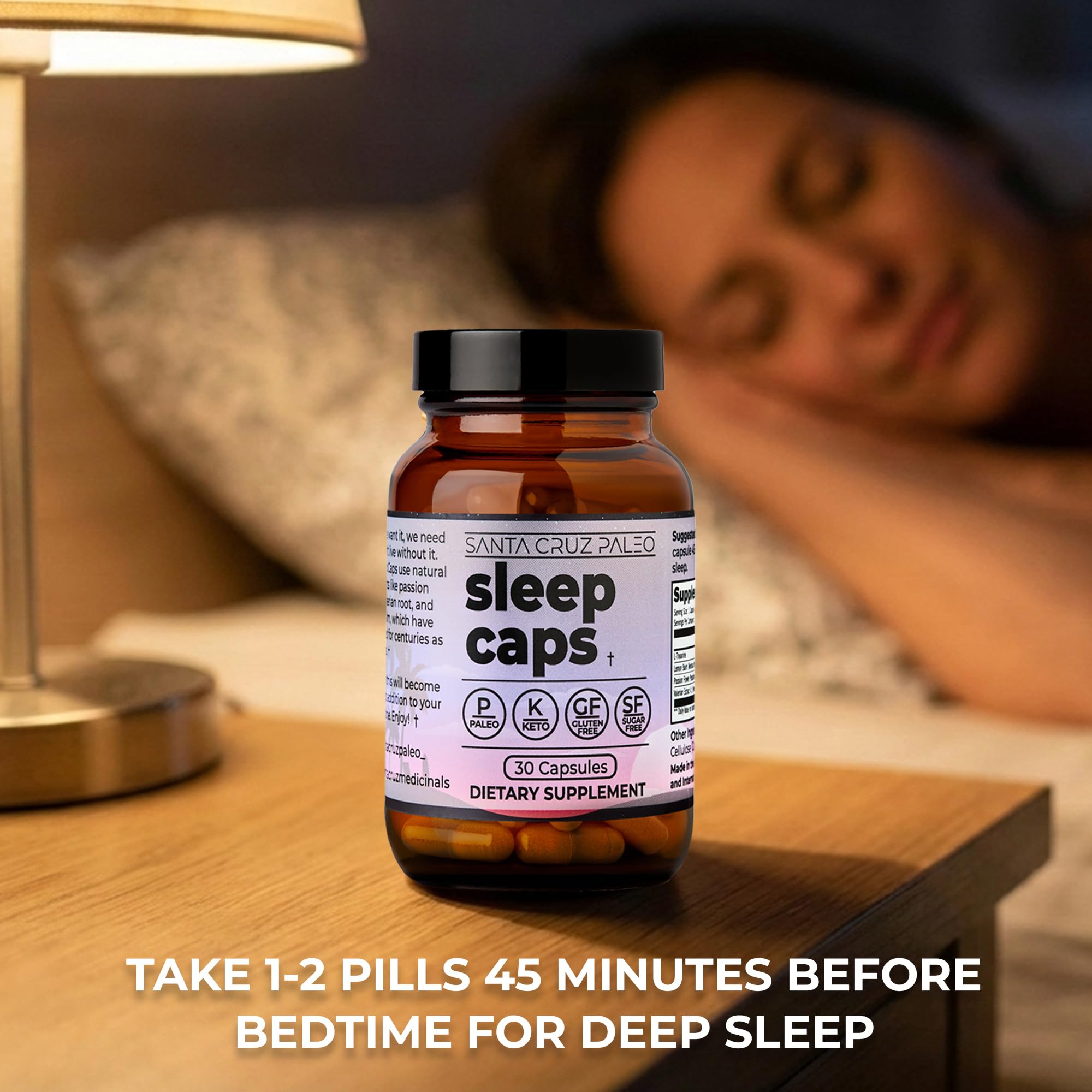 Santa Cruz Paleo Sleep Caps: blíster con 30 cápsulas para dosis nocturnas consistentes.