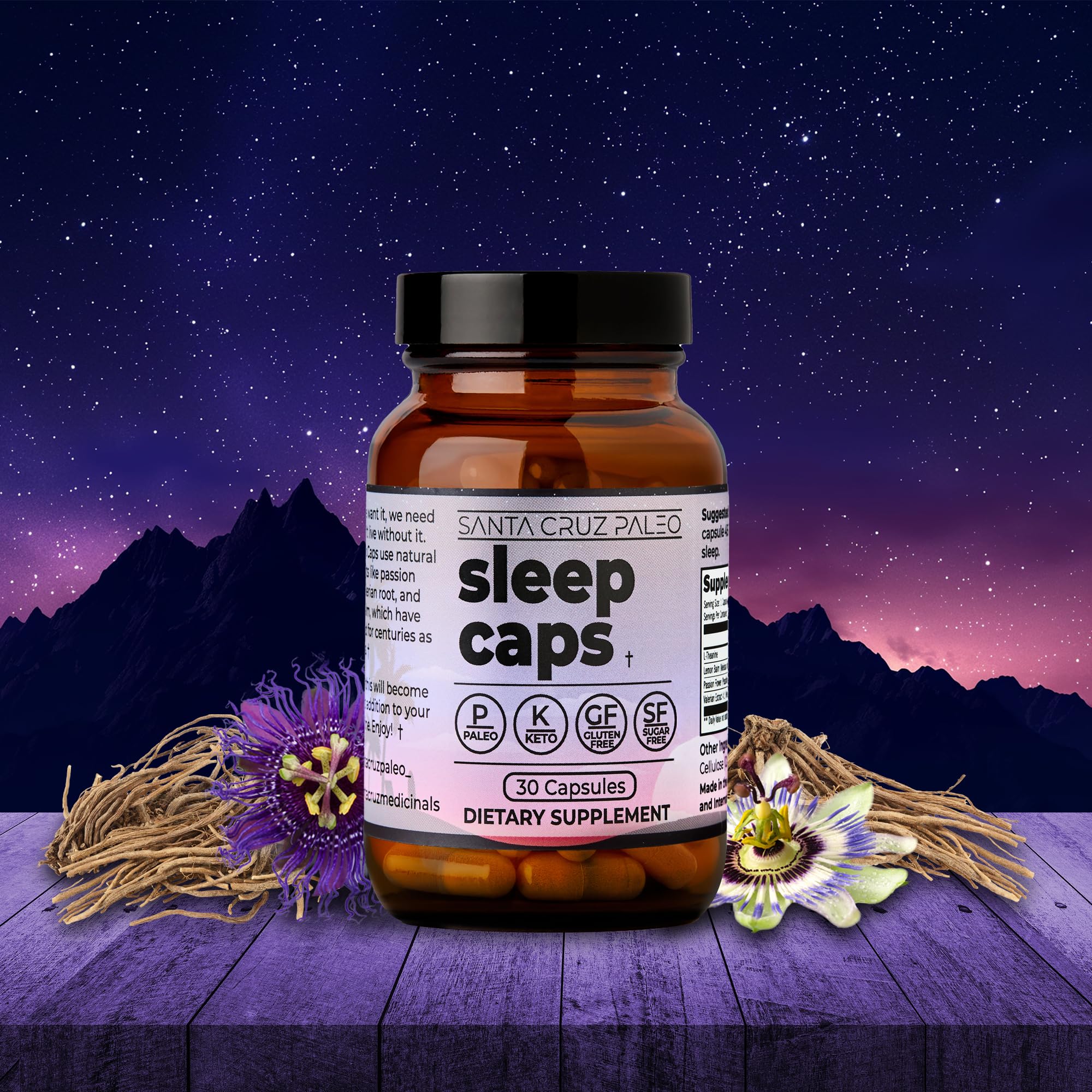 Santa Cruz Paleo Sleep Caps: caja de presentación que facilita su inclusión en la rutina nocturna.