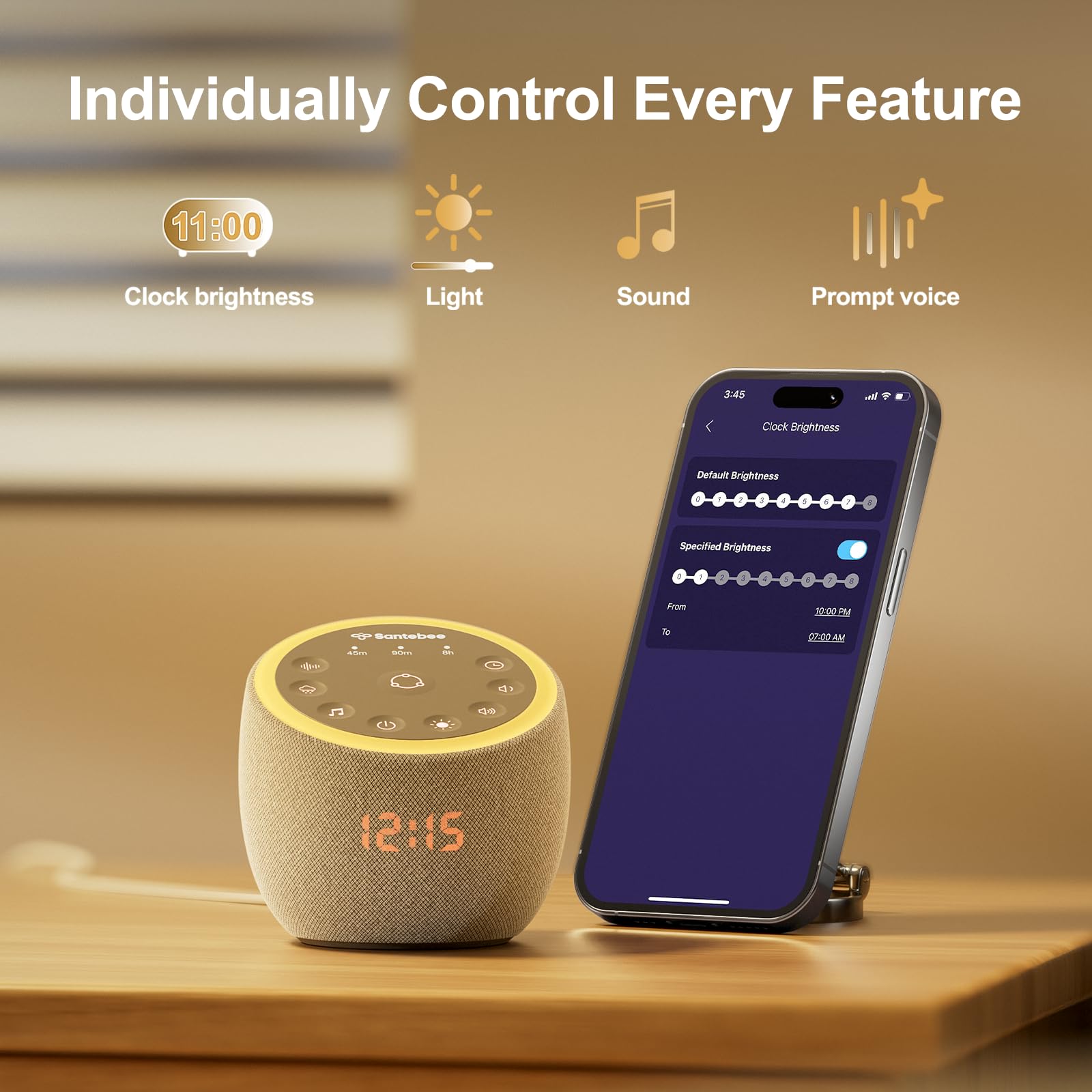 Alarma suave de Santebee Cocoon Pro 2 con volumen progresivo
