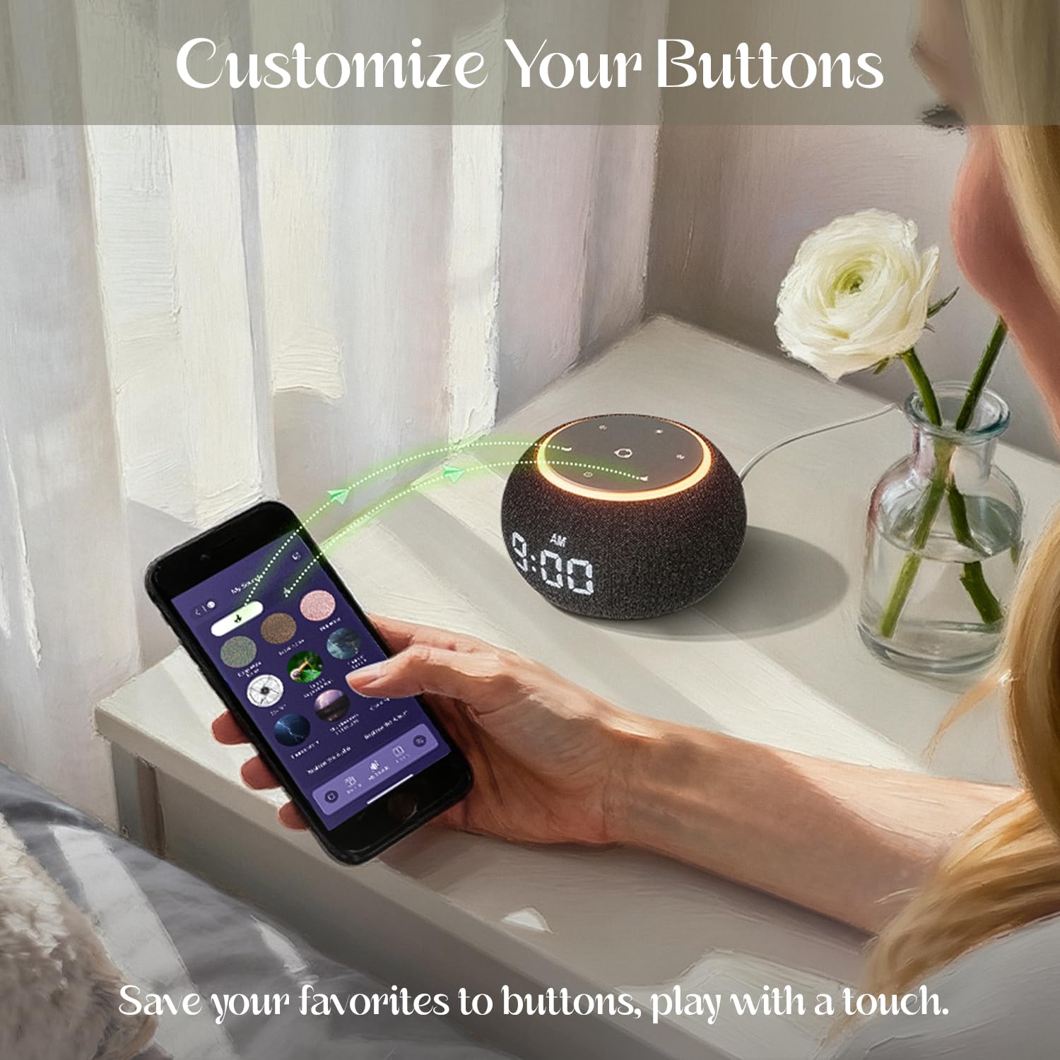 Santebee Luna Pro, rutinas personalizadas de sonido y luz para dormir o estudiar.