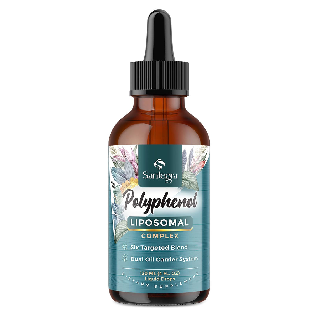 Santegra polifenoles liposomales: botella con la innovadora fórmula antioxidante