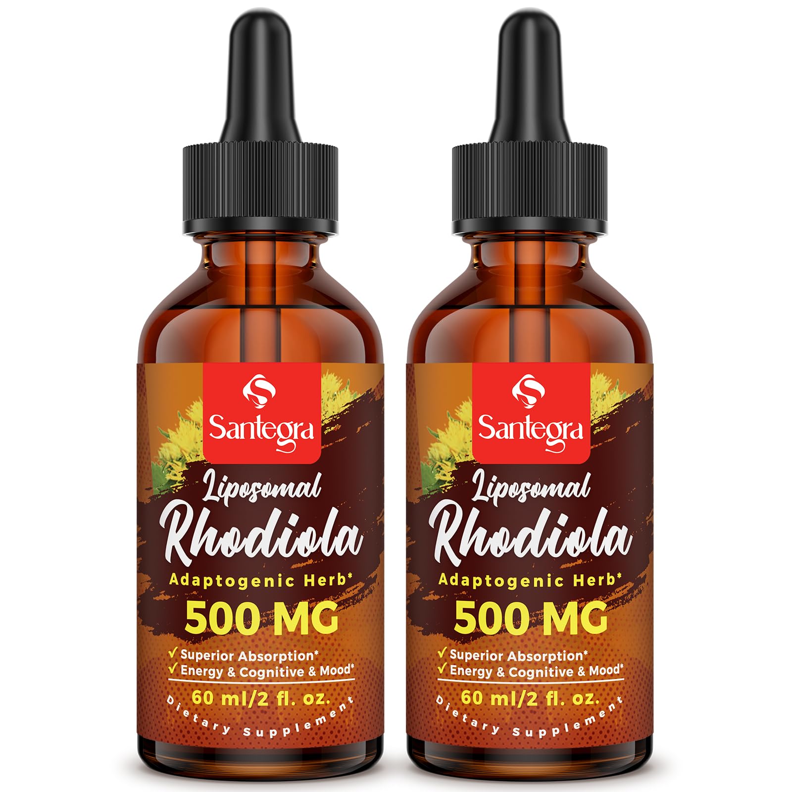 Santegra Rhodiola Rosea liposomales en líquido: mayor absorción para energía sostenida.