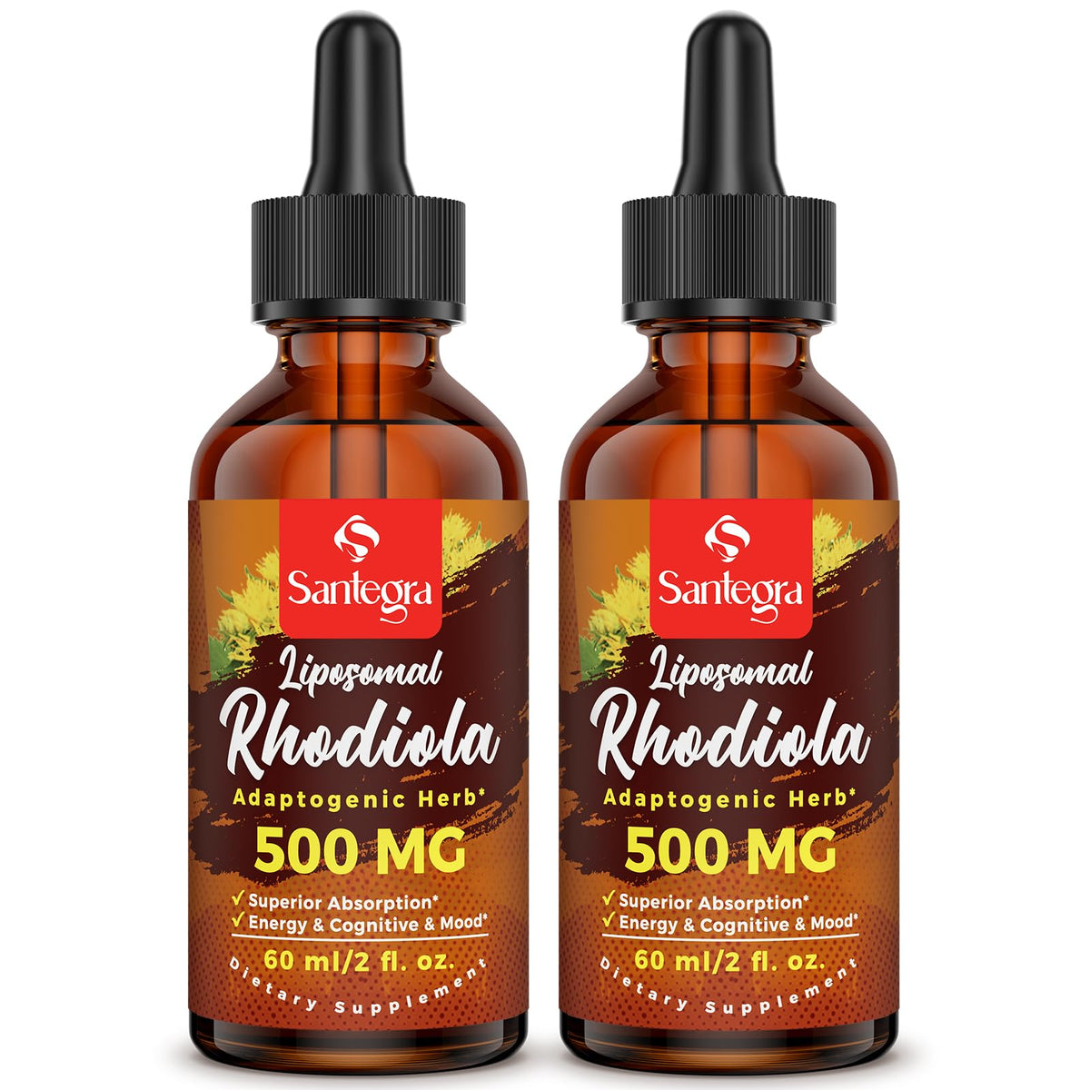 Santegra Rhodiola Rosea liposomales en líquido: mayor absorción para energía sostenida.