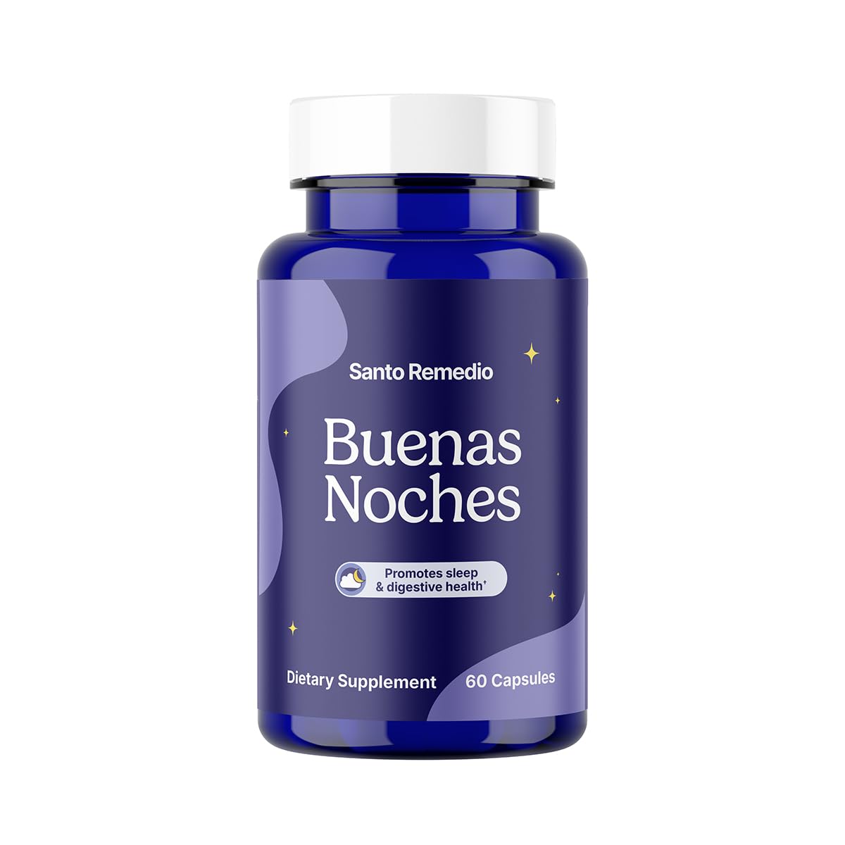 Santo Remedio Buenas Noches en botella para rutina nocturna tranquila.