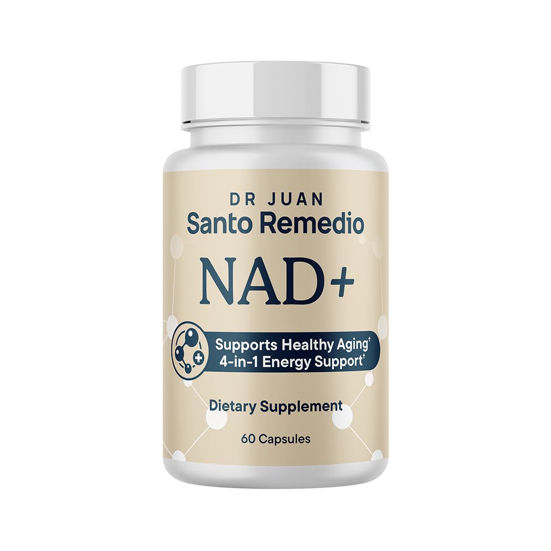 Santo Remedio NAD+ en bote, energía matutina para empezar el día con vitalidad.