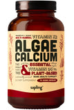 Sapling Calcio vegano de algas rojas con K2 y D3 para la salud ósea diaria.