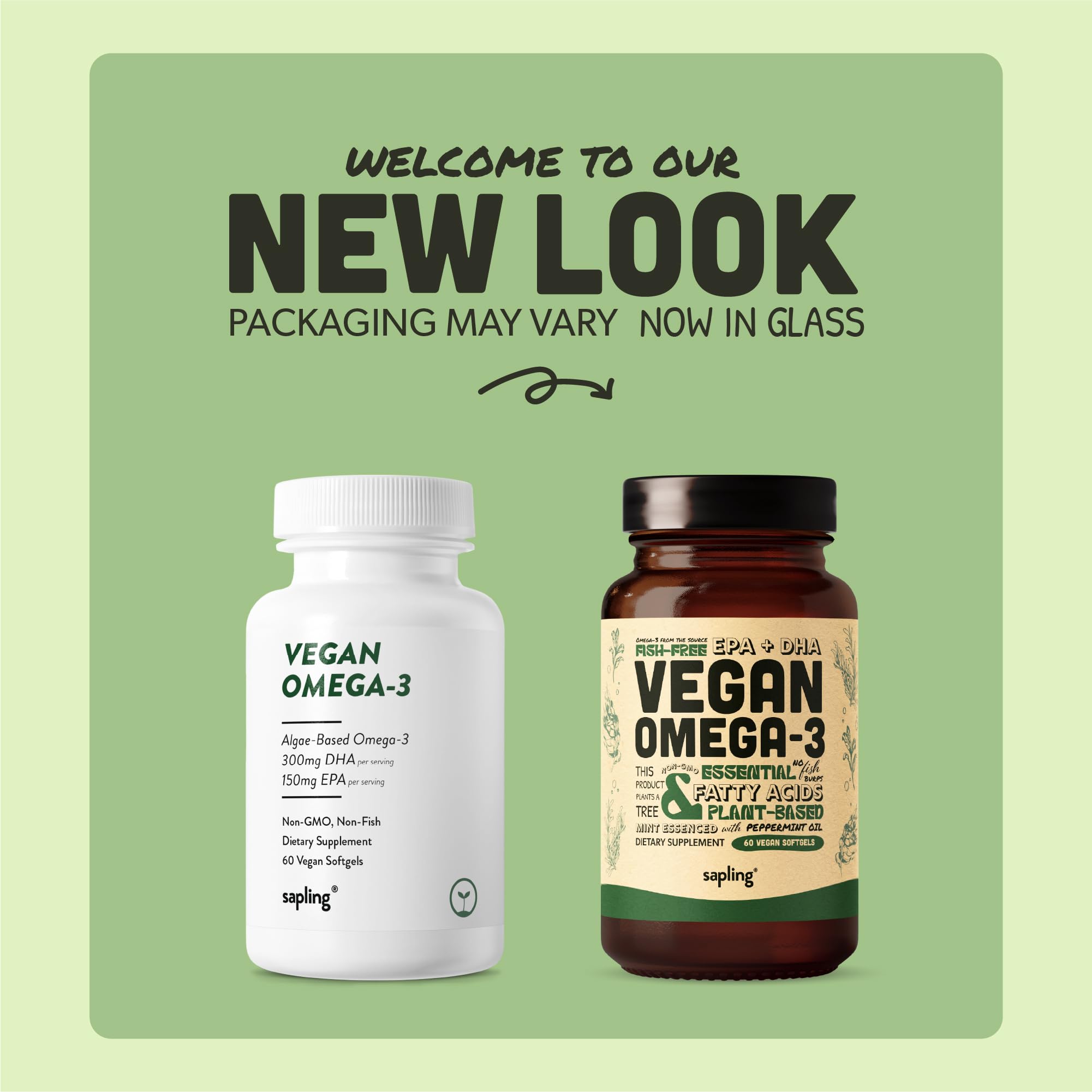 Sapling Omega3, etiqueta DHA EPA: información clara para elegir suplemento vegetal.
