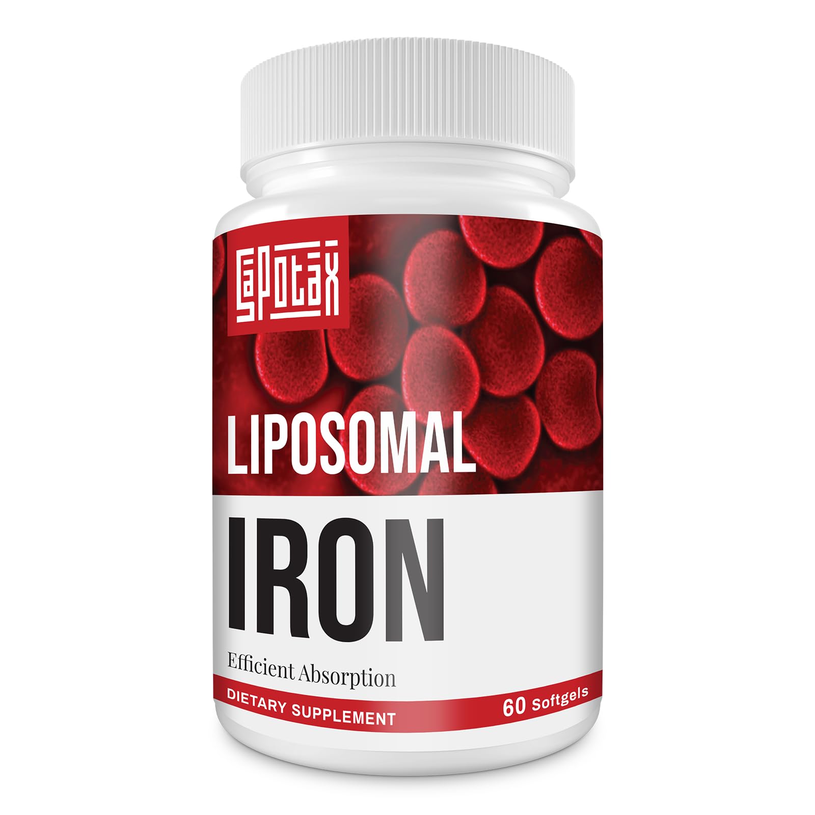 Sapotax Hierro Liposomal cápsula gel Botella facilita una toma diaria con absorción mejorada.