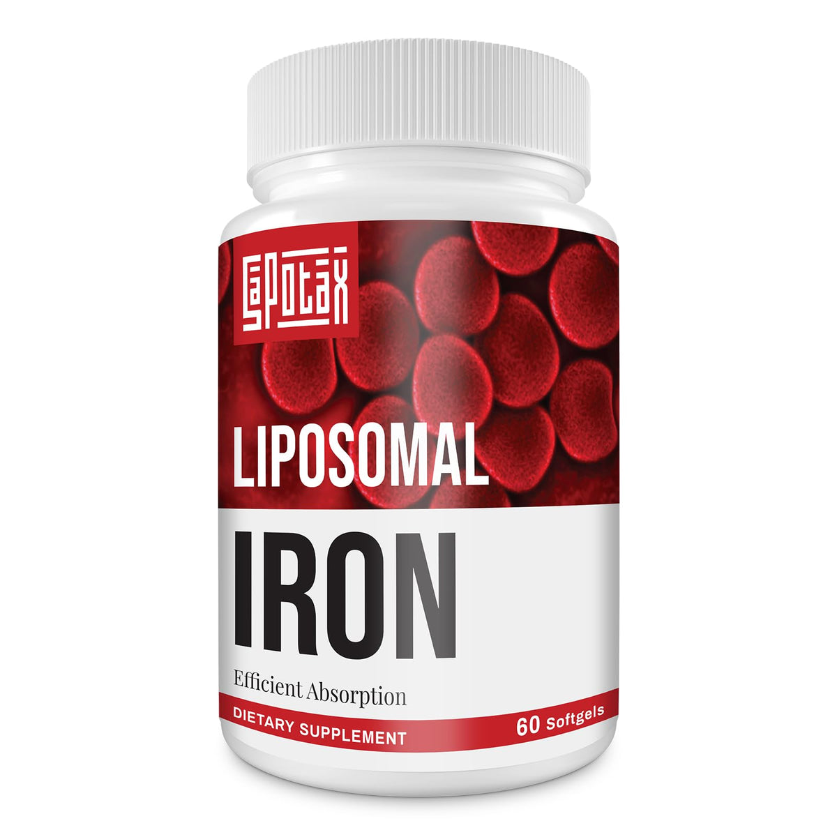 Sapotax Hierro Liposomal cápsula gel Botella facilita una toma diaria con absorción mejorada.