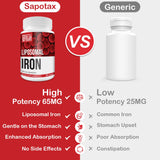 Sapotax Liposomal Fe dos botellas en empaque práctico.