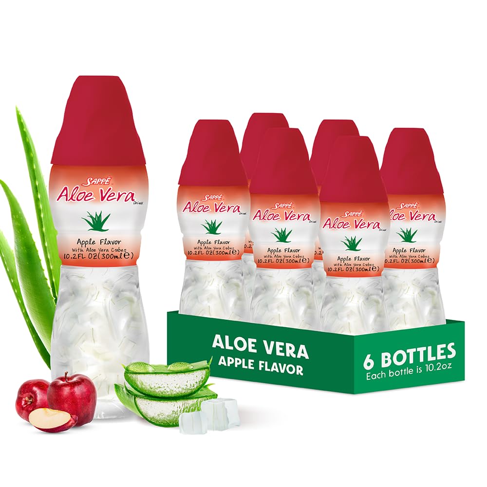 Jugo Sappe Aloe Manzana con pulpa grande para una experiencia texturizada.