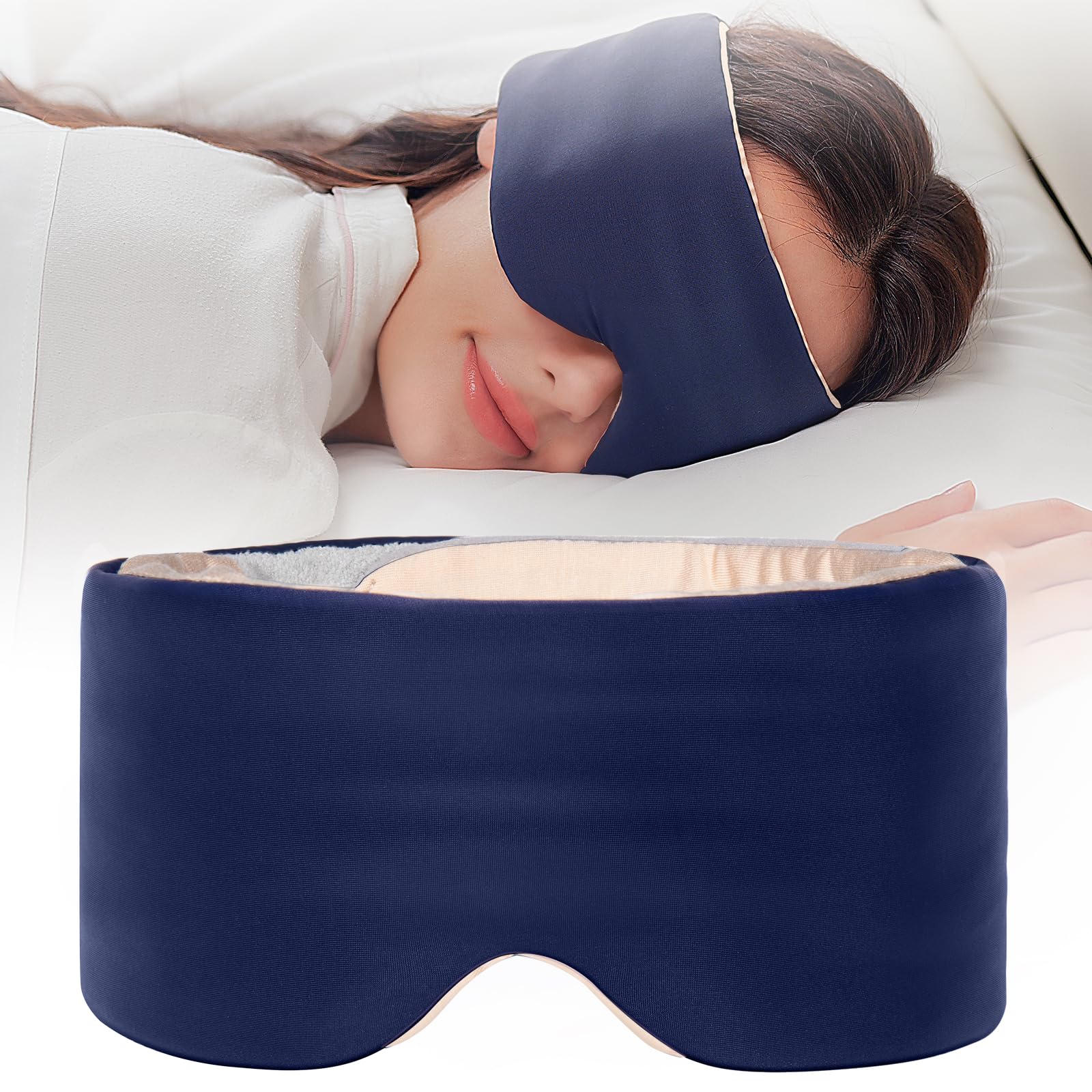 SARISUN máscara de ojos doble cara para dormir, sensación fresca y cómoda en cualquier noche.