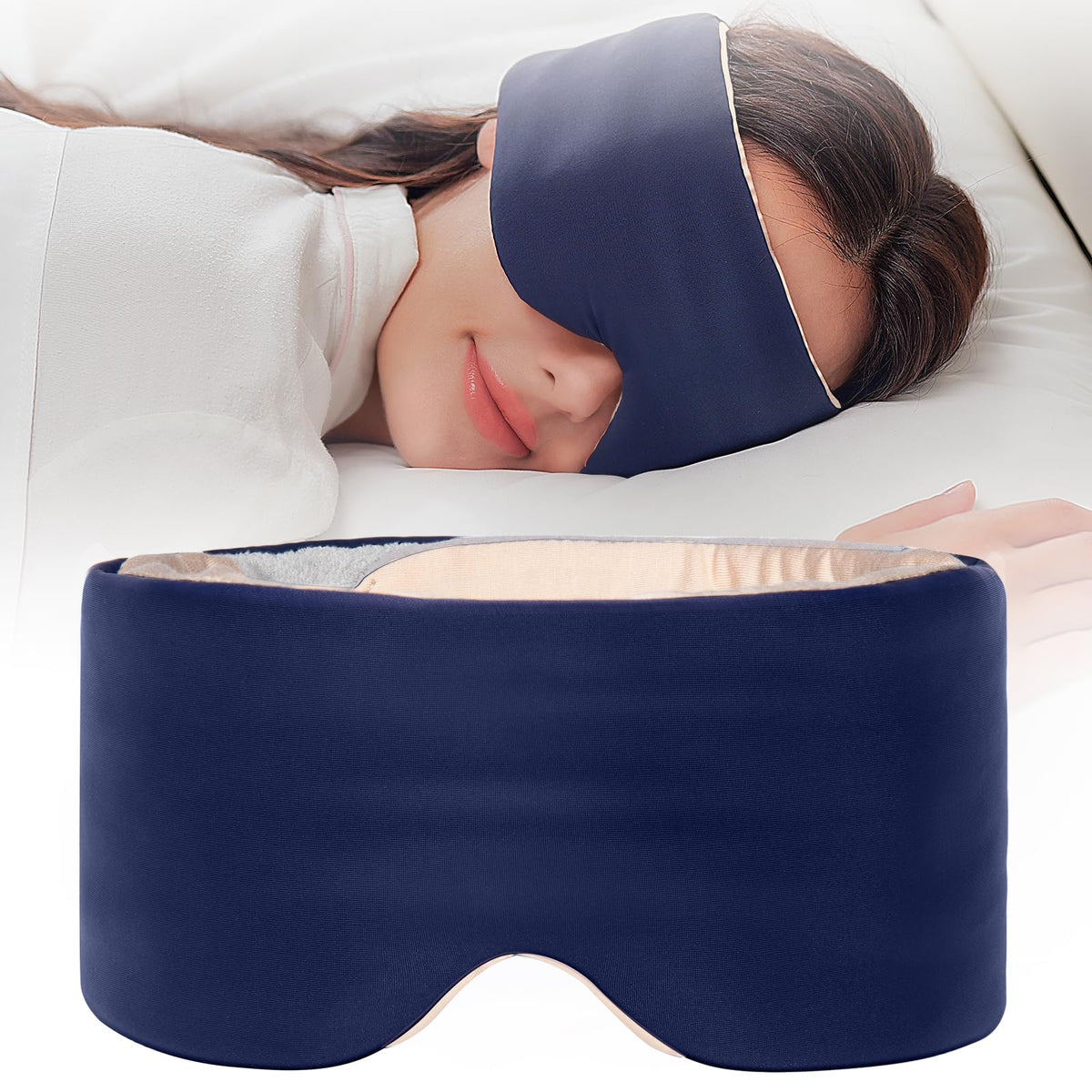 SARISUN máscara de ojos doble cara para dormir, sensación fresca y cómoda en cualquier noche.