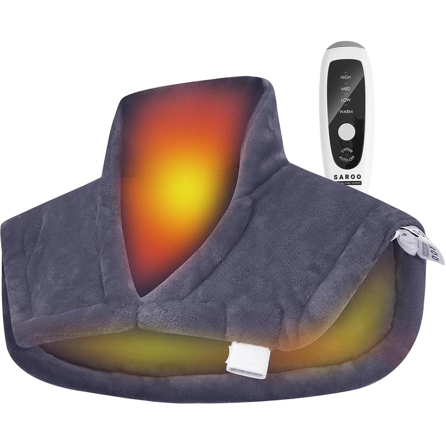 SAROO almohadilla de calor para cuello y hombros, cobertura envolvente para aliviar tensiones.