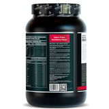 Etiqueta del envase SASCHA FITNESS sabor fresa con información de beneficios