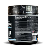 Etiqueta frontal de SASCHA FITNESS mostrando ingredientes y beneficios