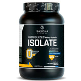 SASCHA FITNESS proteína de suero hidrolizada en bote, absorción rápida para entrenamiento.
