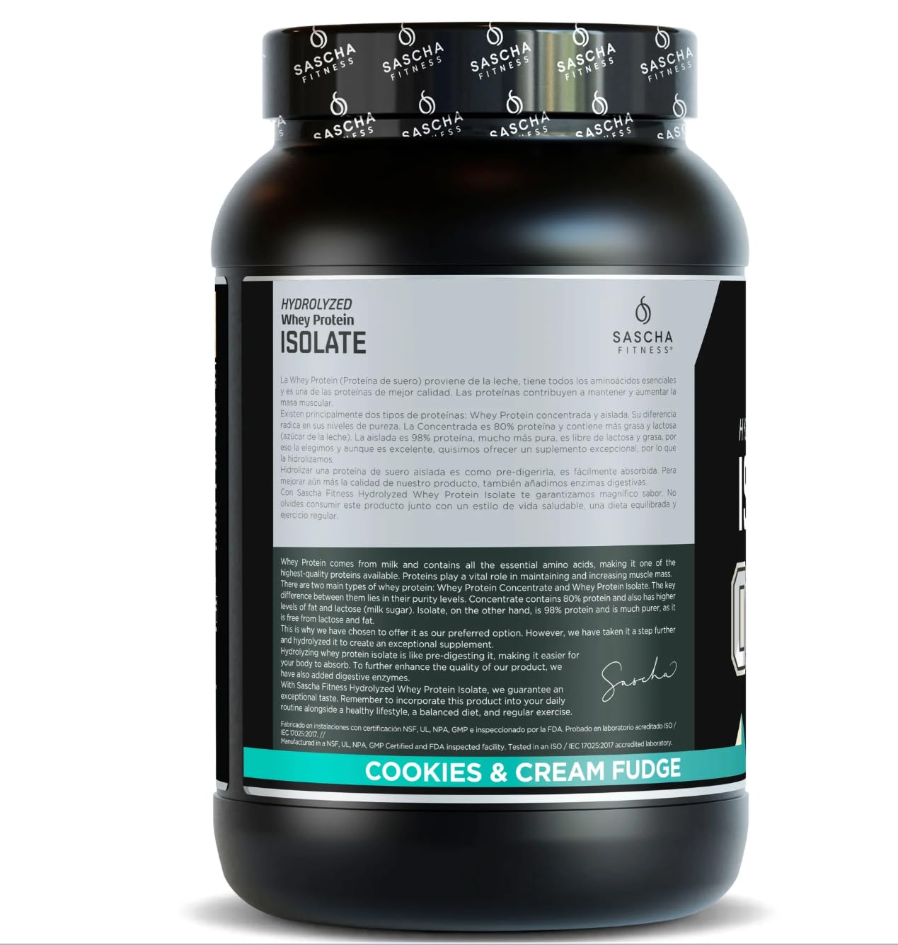 Batido cremoso con proteína SASCHA FITNESS sabor galletas y crema