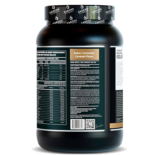SASCHA FITNESS proteina hidrolizada, batido cremoso de caramelo.