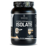Envase de SASCHA FITNESS proteina hidrolizada listo para mezclar.
