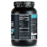 SASCHA FITNESS coconut label close-up — confirms 100% grass-fed protein and hydrolyzed formula.