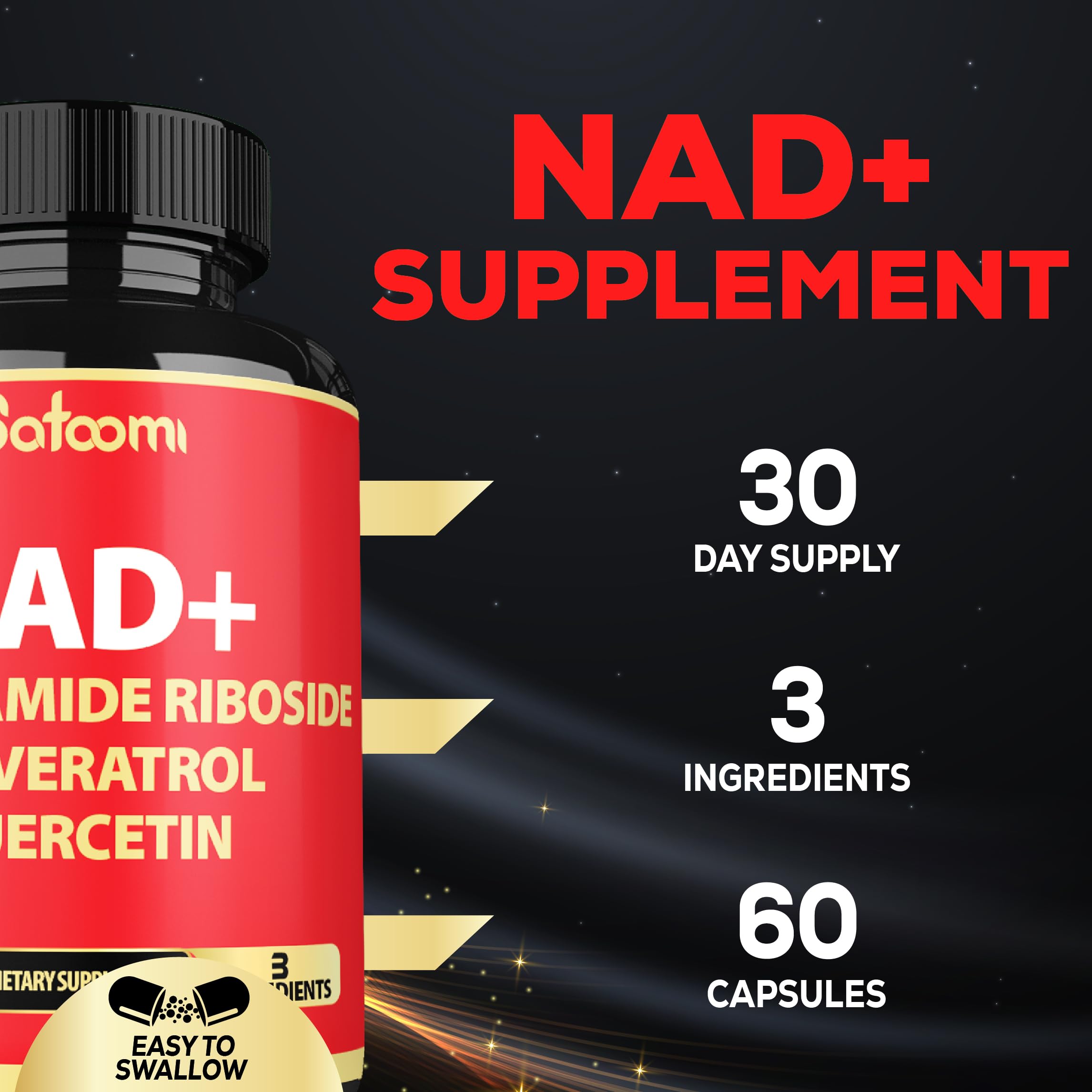 Satoomi NAD ingredientes naturales en fórmula 3en1