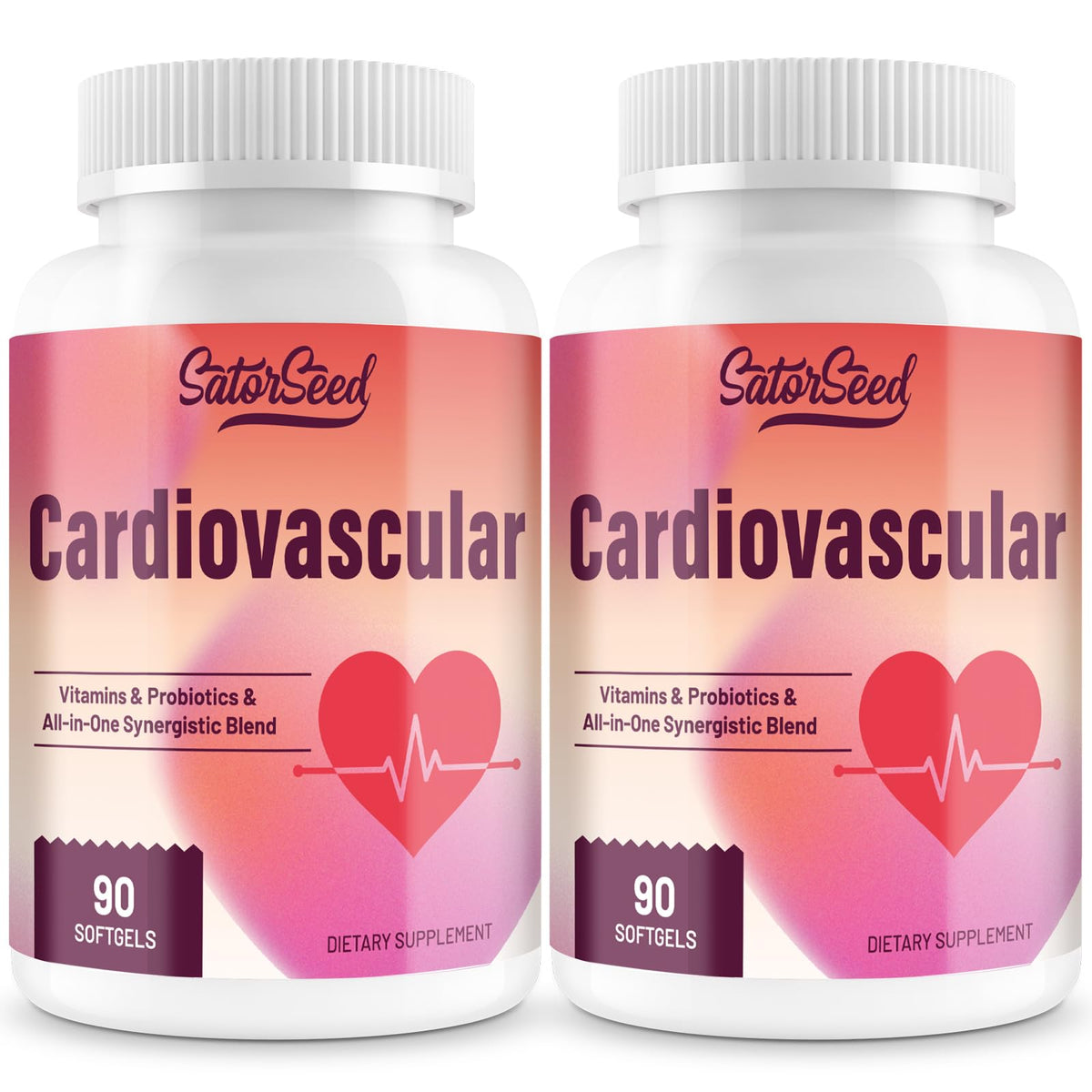 SatorSeed Cardiovascular, botella 3000 mg, soporte diario para bienestar general.