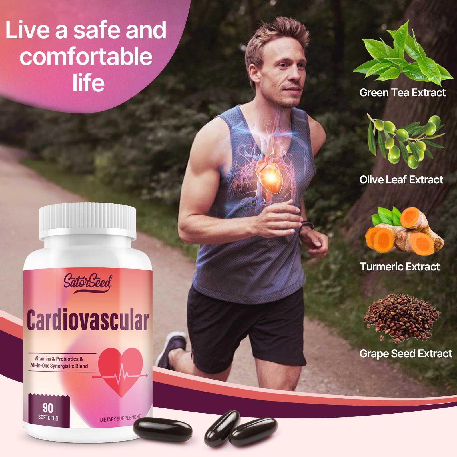 SatorSeed Cardiovascular, ingredientes clave para nutrición equilibrada.