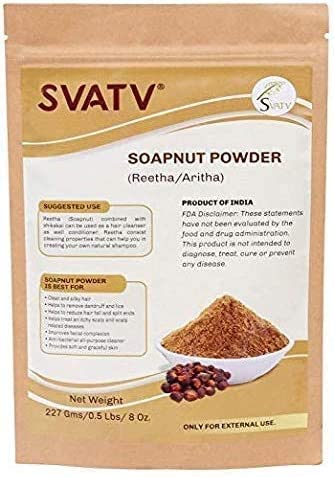 SVATV polvo de reetha uso semanal para cabello saludable