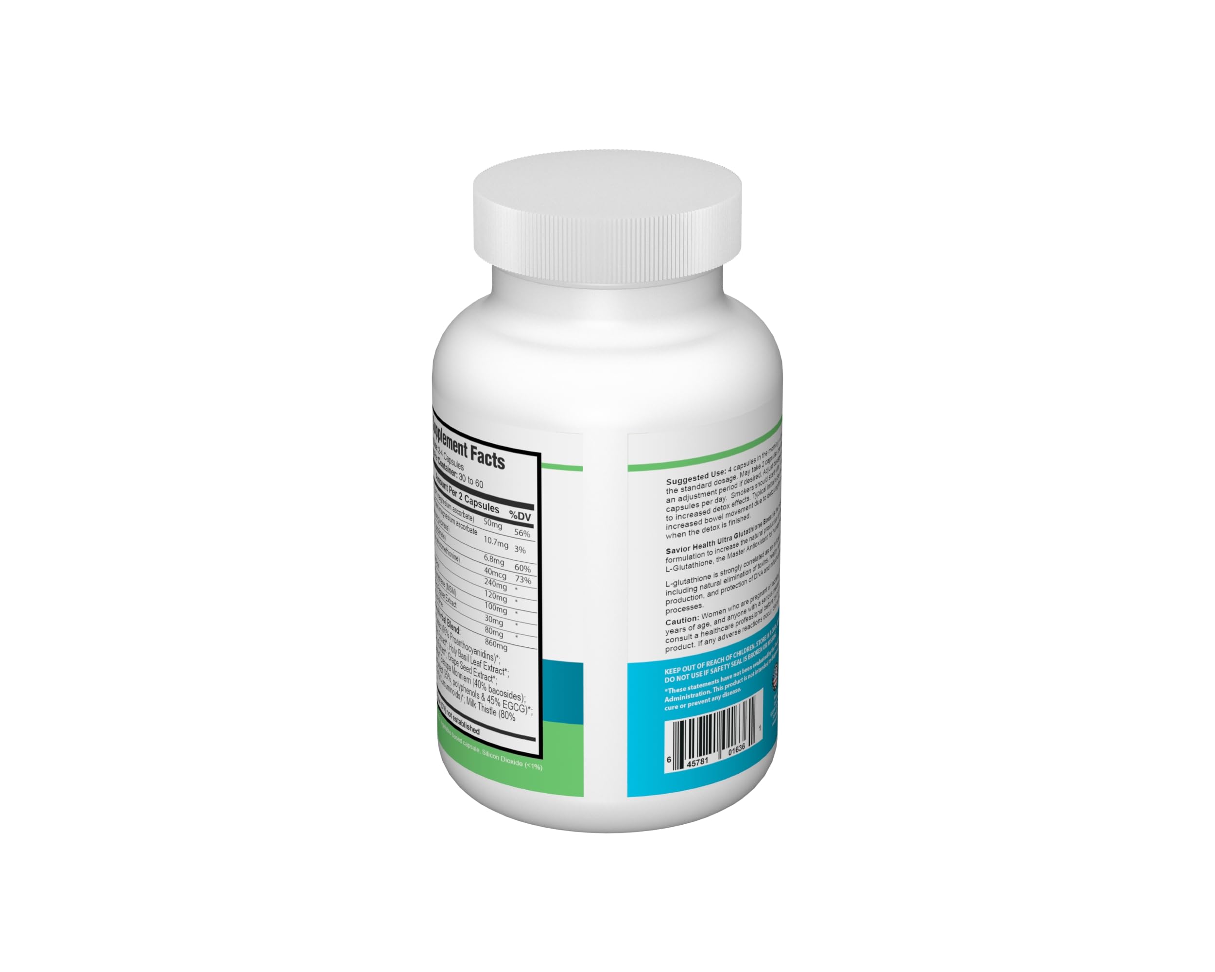 Savior Health Ultra Glutathione Boost composición de plantas antioxidantes para equilibrio oxidativo