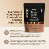SAVVY proteína de caldo de huesos chocolate, ideal para recetas rápidas.