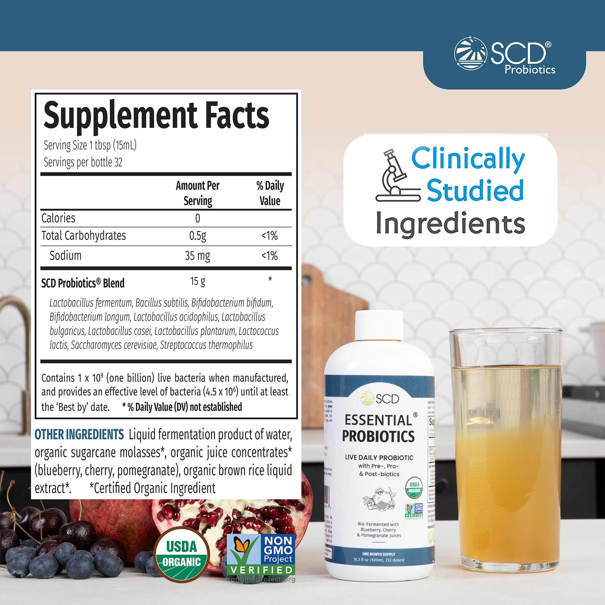 SCD Probiotics Esencial para salud intestinal y bienestar general.
