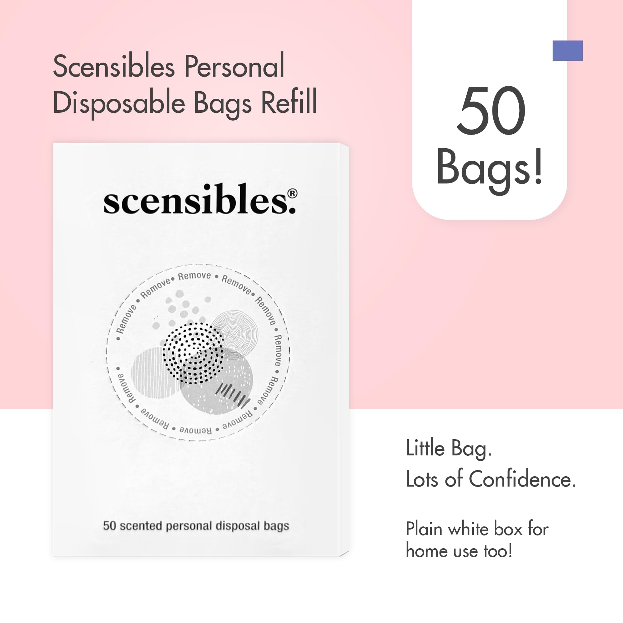SCENSIBLES bolsas para desecho de toallas sanitarias: control de olores diario.
