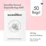 SCENSIBLES bolsas para desecho de toallas sanitarias: control de olores diario.