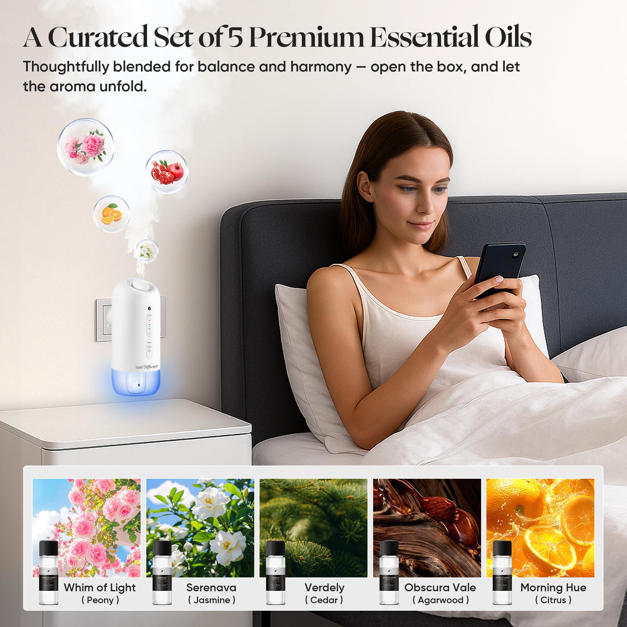 Aceites esenciales de 20 ml incluidos para ScentDinbor