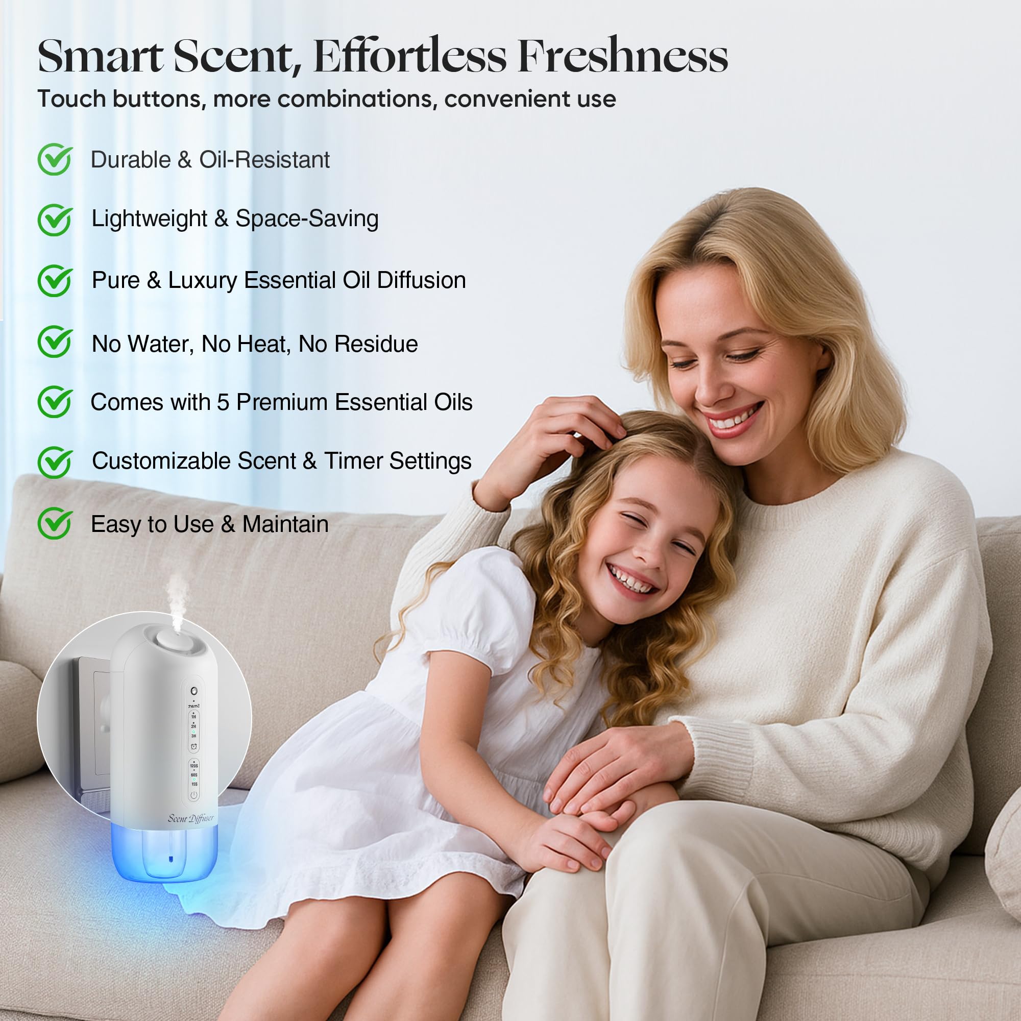 Difusor ScentDinbor sin agua difundiendo aroma puro