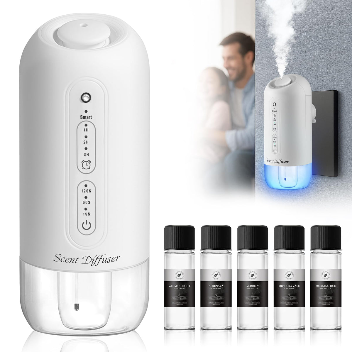 Difusor de pared ScentDinbor con luz azul para crear ambiente