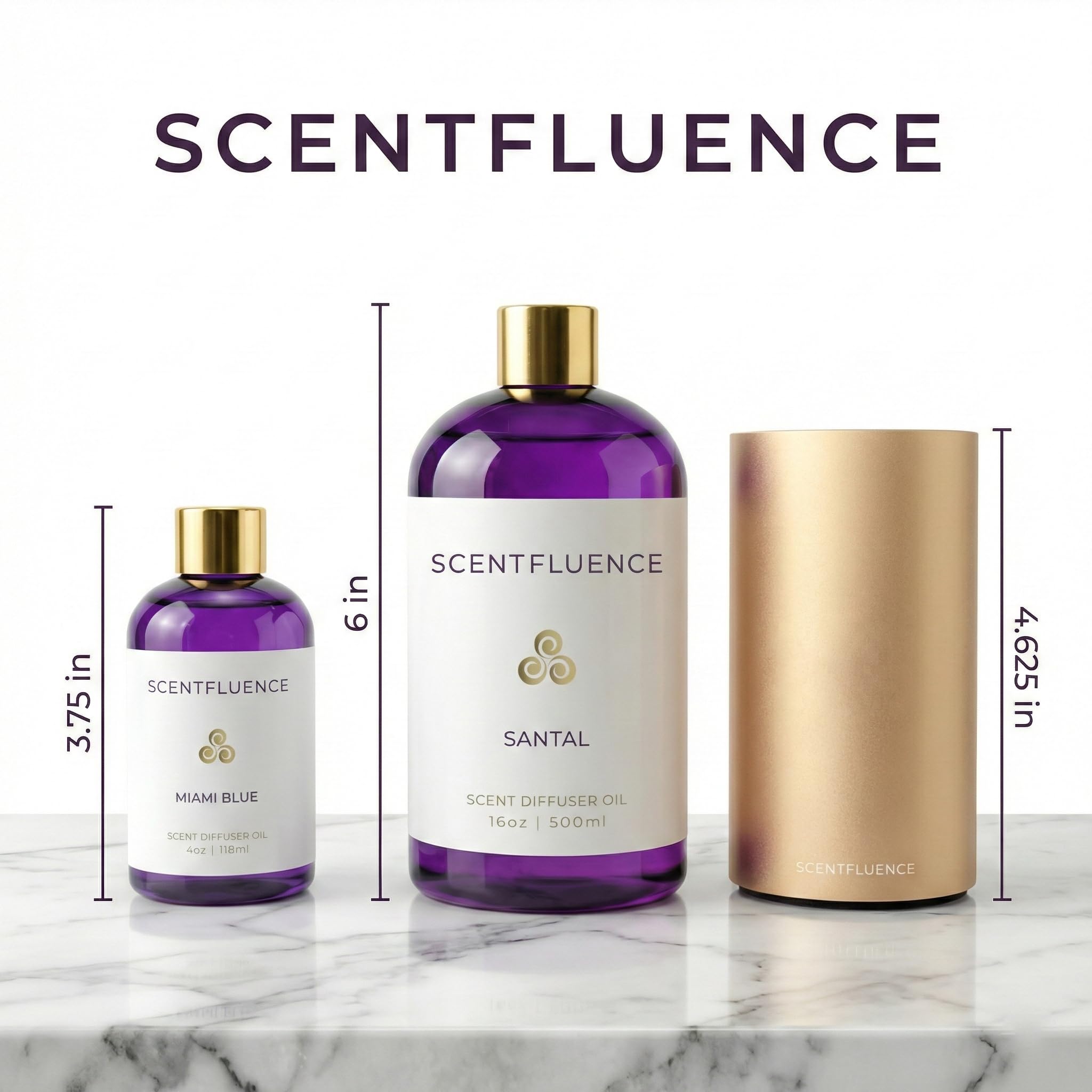 Scentfluence Santal, difusor con cuero: toque sofisticado para oficinas
