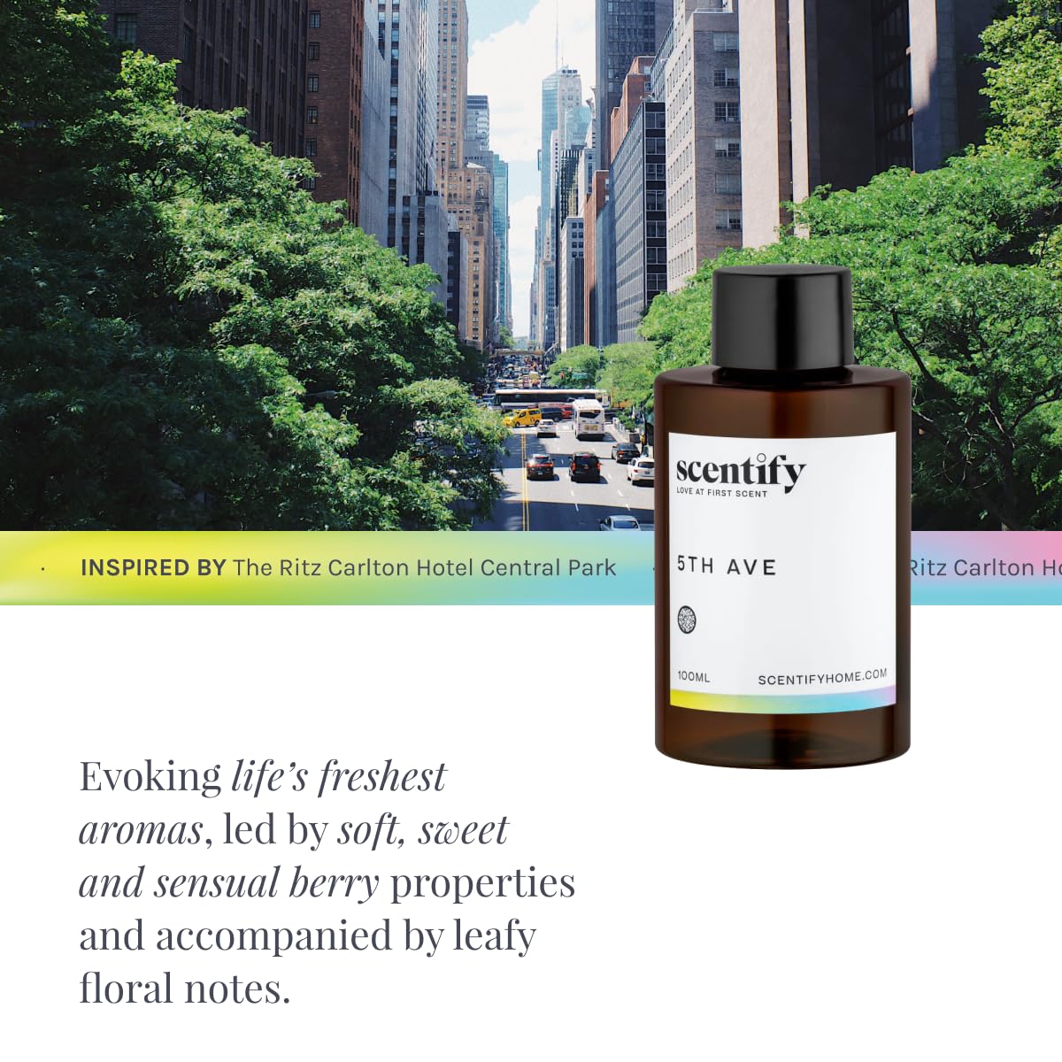 Frasco ámbar de Scentify 5th Ave añade elegancia y aroma duradero