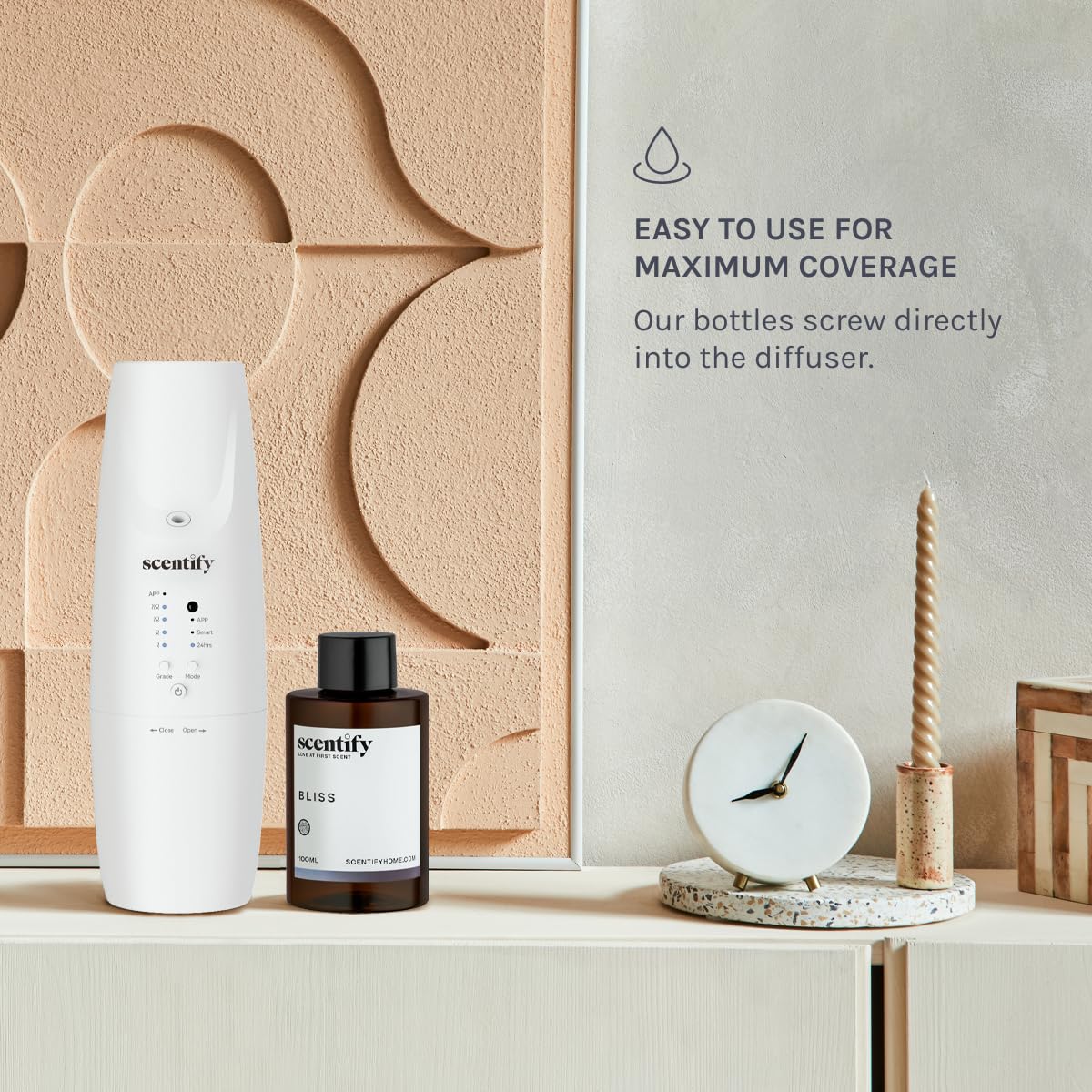 Scentify Bliss, almizcle cachemir, fondo cálido para noches tranquilas