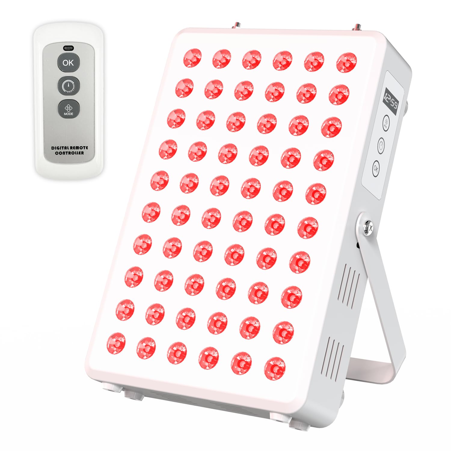 SCESFU panel luz roja para cuerpo y cara, 60 diodos LED para cobertura amplia.