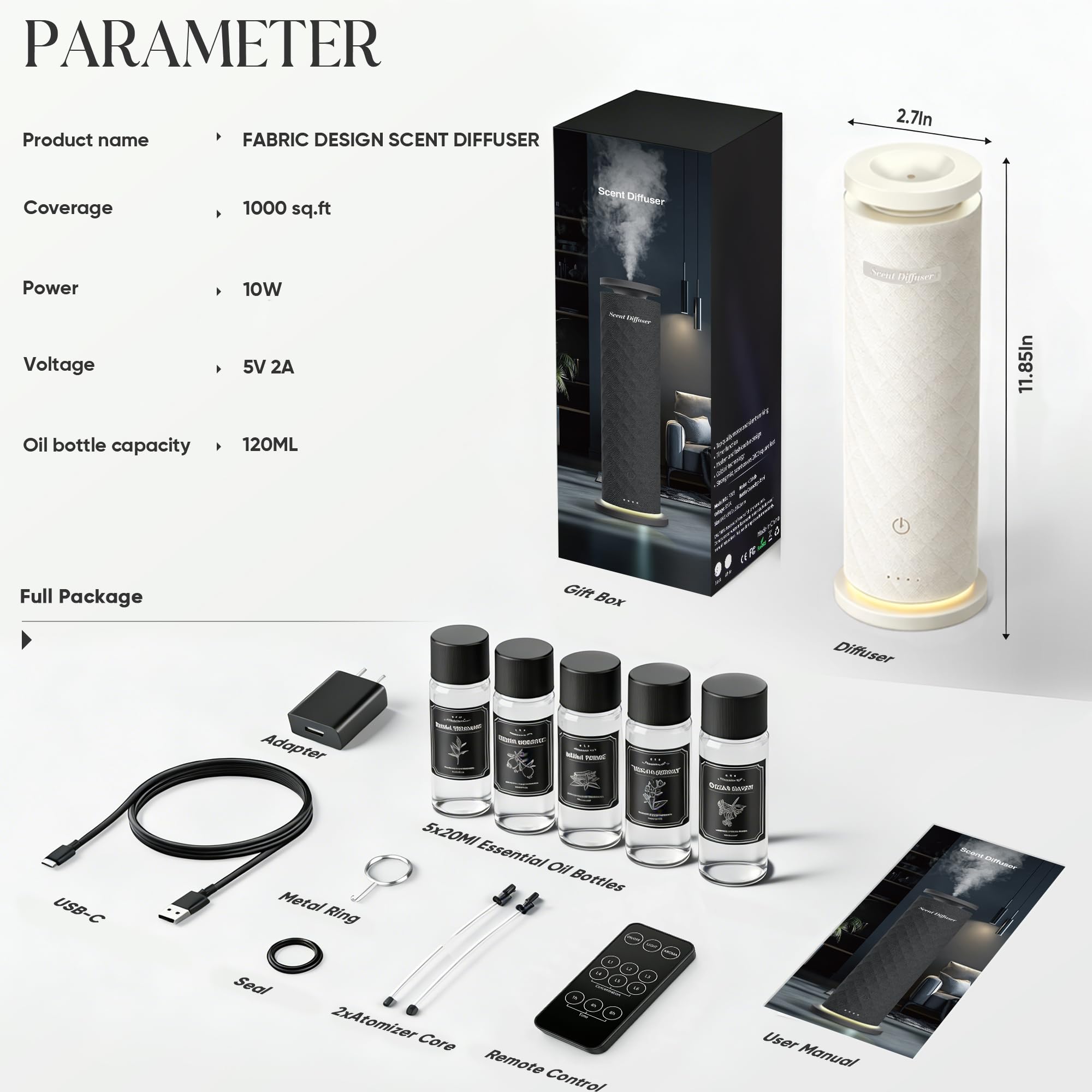 Difusor ScFZen en acción con control remoto para aroma personalizable