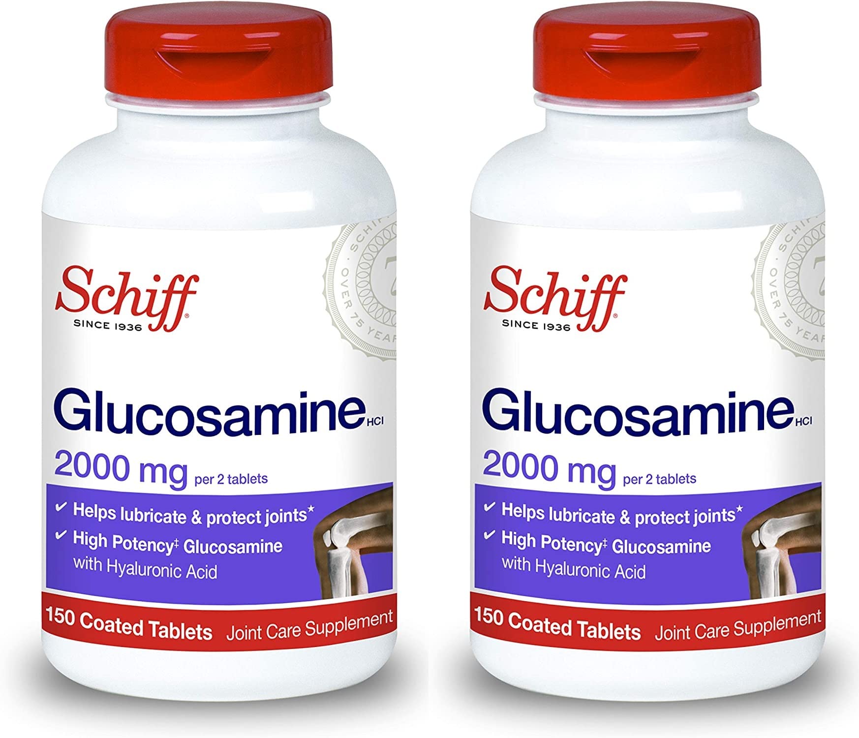 Schiff Glucosamina con ácido hialurónico: cápsulas para apoyo diario de articulaciones.