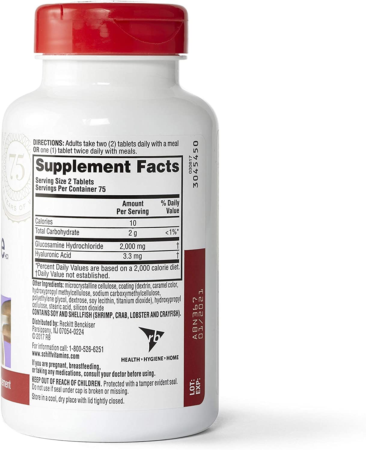Schiff Glucosamina con ácido hialurónico: suministro de 75 días para planificación.