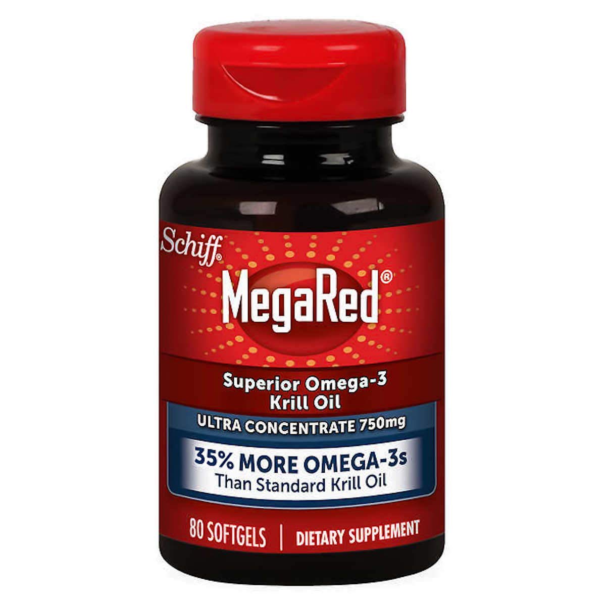 Schiff MegaRed botella de aceite de krill de alta concentración, posible apoyo general.